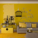 Yellow and grey living room