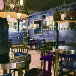 Purple, Blue and Black Cafe interior design 2