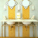 mustard yellow bathroom