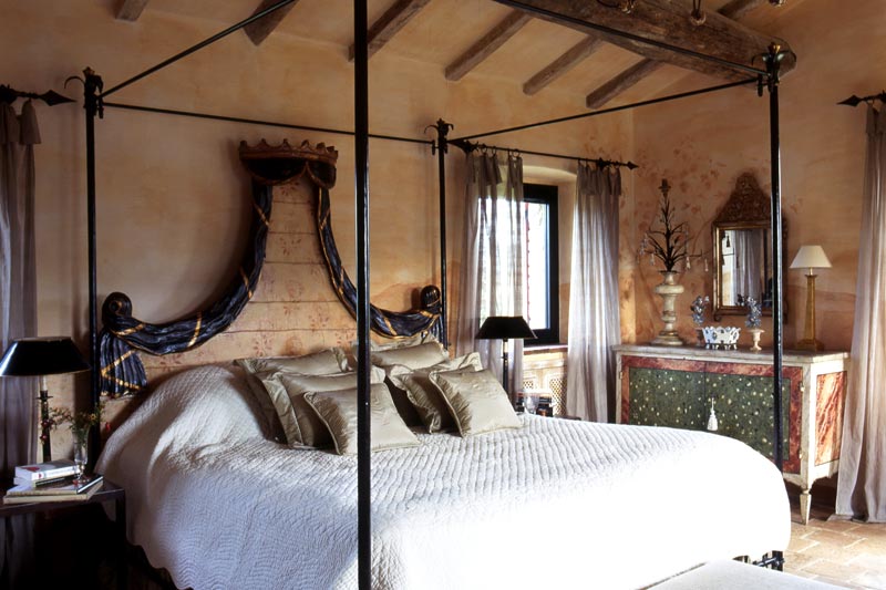 bedroom in Belvedere castle in Umbria Italy.
