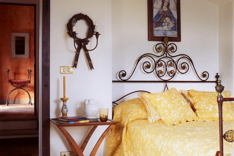 Bedroom in Belvedere castle in Umbria Italy.
