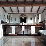 Bathroom in Belvedere castle in Umbria Italy.