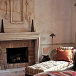 Fireplace in Belvedere castle in Umbria Italy.