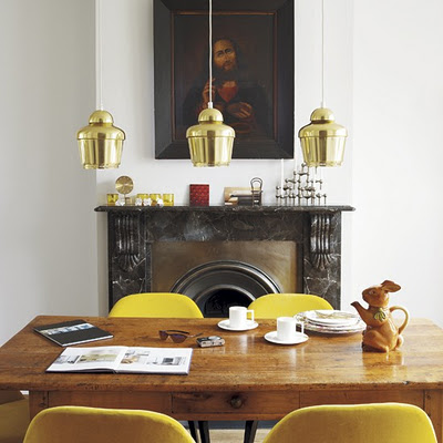Mustard yellow dining chairs
