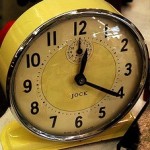 Clock in mustard yellow