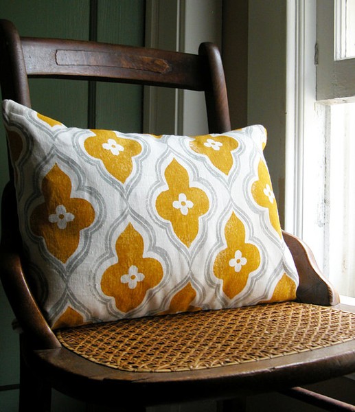 mustard yellow cushion