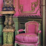 pink and green French country design armchair