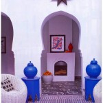 purple Moroccan fireplace