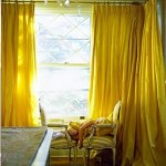 showers of curtains in yellow