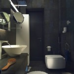 Industrial style loft bathroom
