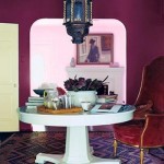 breakfast table in aubergine