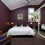 plum and white bedroom decor