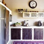 purple rug in the kitchen