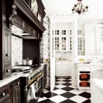 black and white kitchen