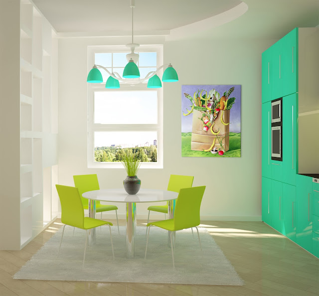 seafoam green kitchen