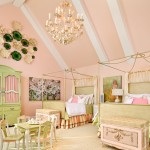 pastel green and pink bedroom