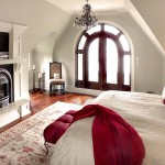 red and white bedroom