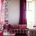 eclectic glam pink interior living room