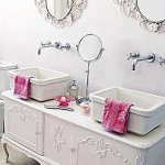 pink and white bathroom