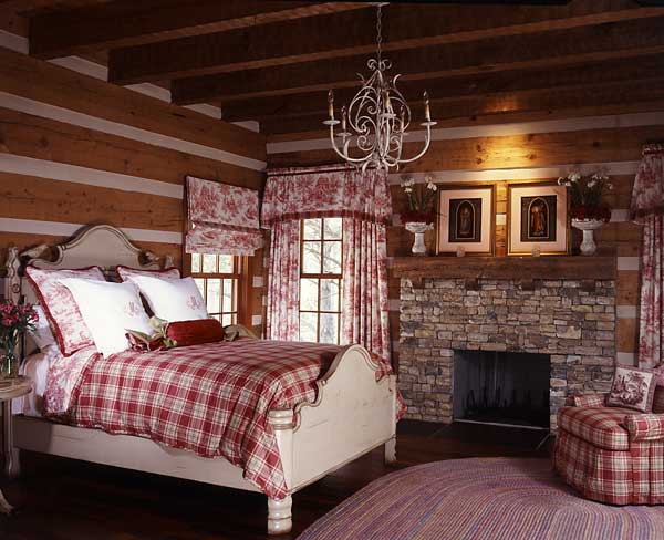 log cabin bedroom
