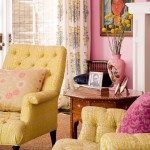 yellow and pink living room