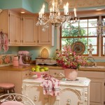 shabby chic kitchen in pastel colors