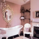 light pink white clawfoot tub