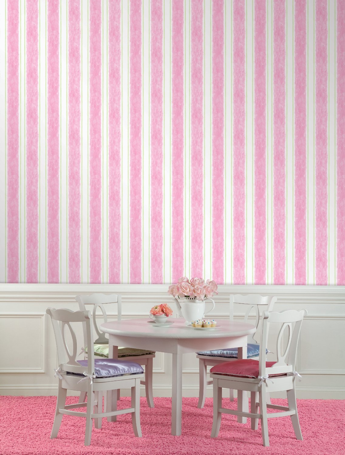 Pink Stripe Wallpaper Panda's House