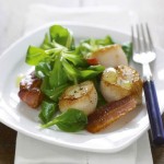 Scallop, Bacon and Lamb's Lettuce Salad