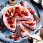 Vegan Strawberry and Brownie frozen Cheesecake