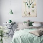 gray and mint bedroom